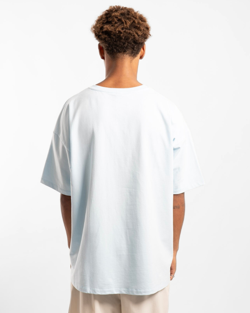 Luxe Oversized Tee - Sky Blue