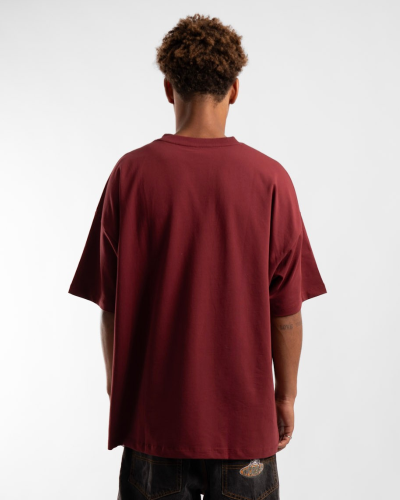 Luxe Oversized Tee - Maroon