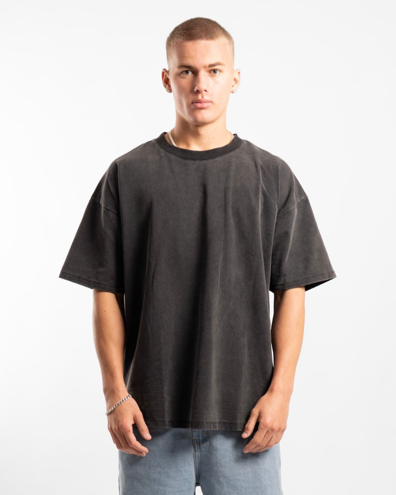 Luxe Oversized Tee - Washed Black