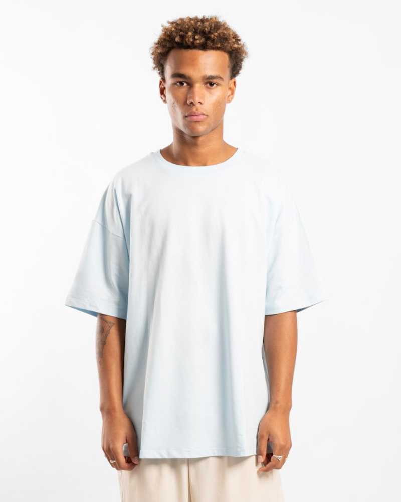 Luxe Oversized Tee - Sky Blue