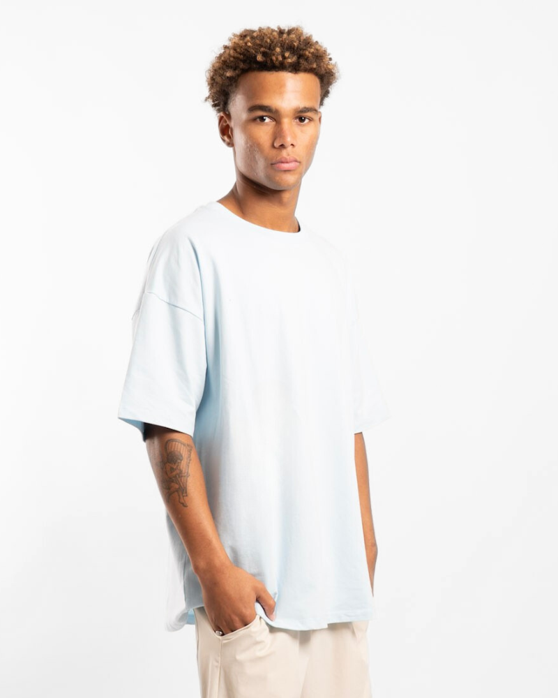 Luxe Oversized Tee - Sky Blue