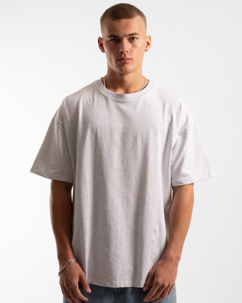 Luxe Oversized Tee - Grey Marle
