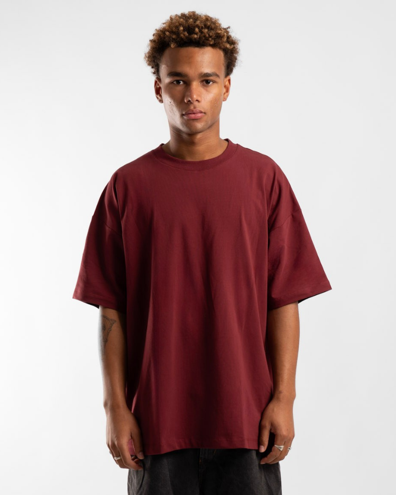 Luxe Oversized Tee - Maroon