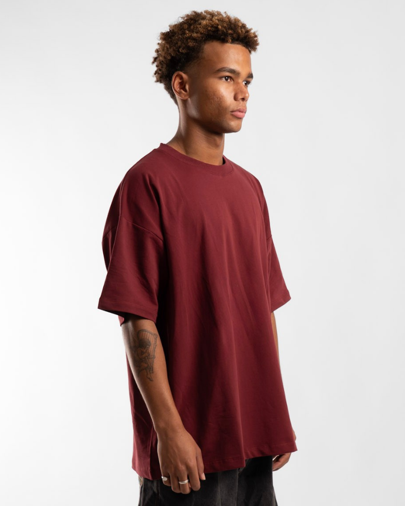 Luxe Oversized Tee - Maroon