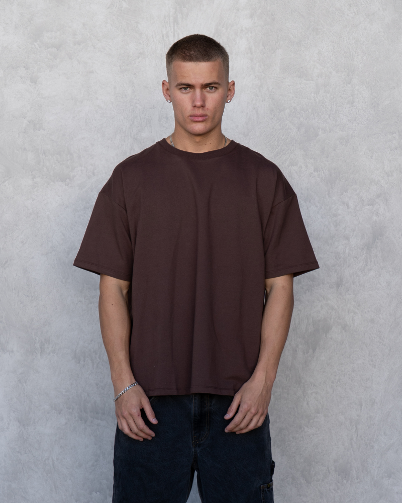 Luxe Oversized Tee - Chocolate
