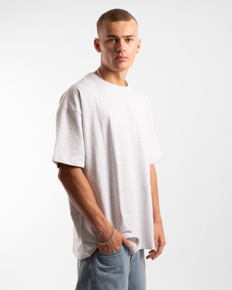 Luxe Oversized Tee - Grey Marle