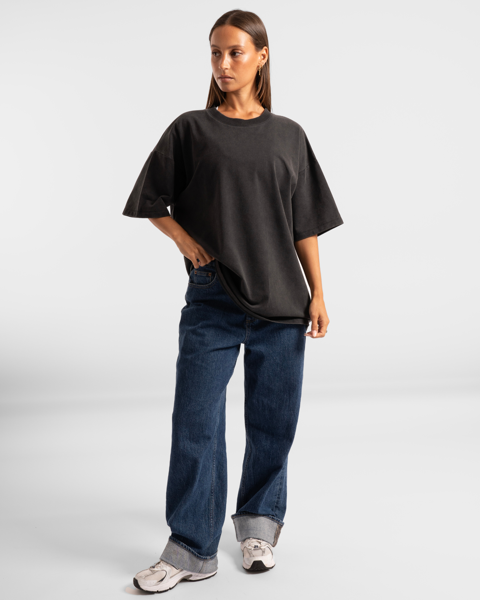 Luxe Oversized Tee - Washed Black