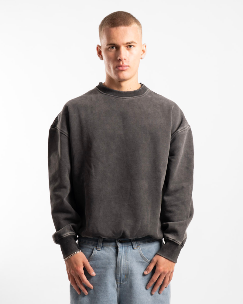 Unisex Classic Crew - Washed Black