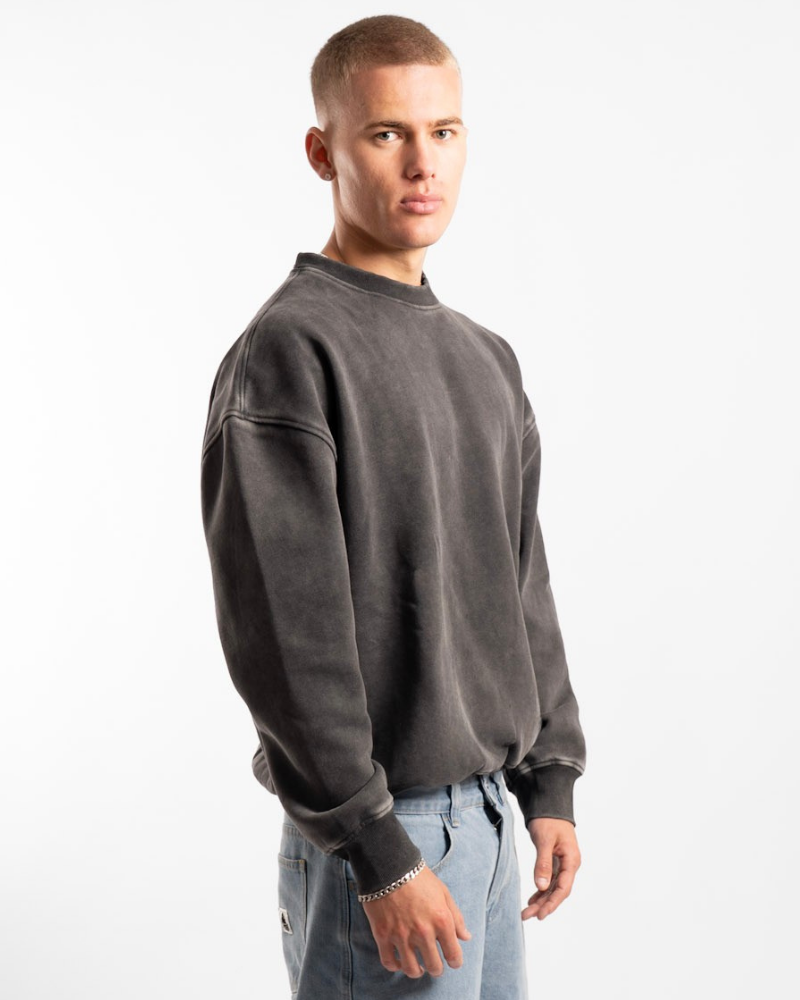 Unisex Classic Crew - Washed Black